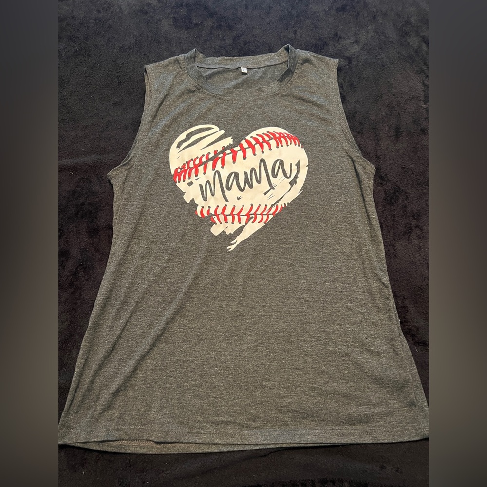 Gray “Mama” Baseball tank- size Large (8/10)